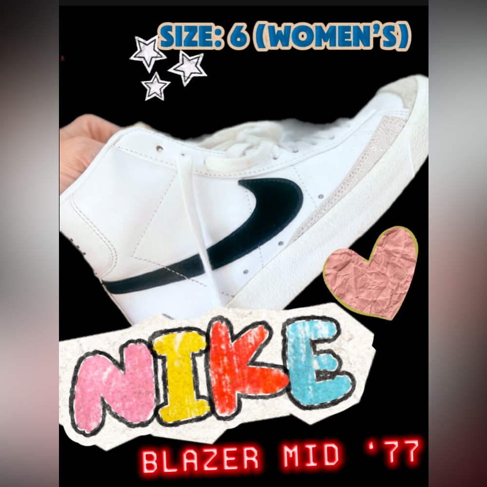 Women’s Nike Blazer Mid '77 White / Black( size 6)